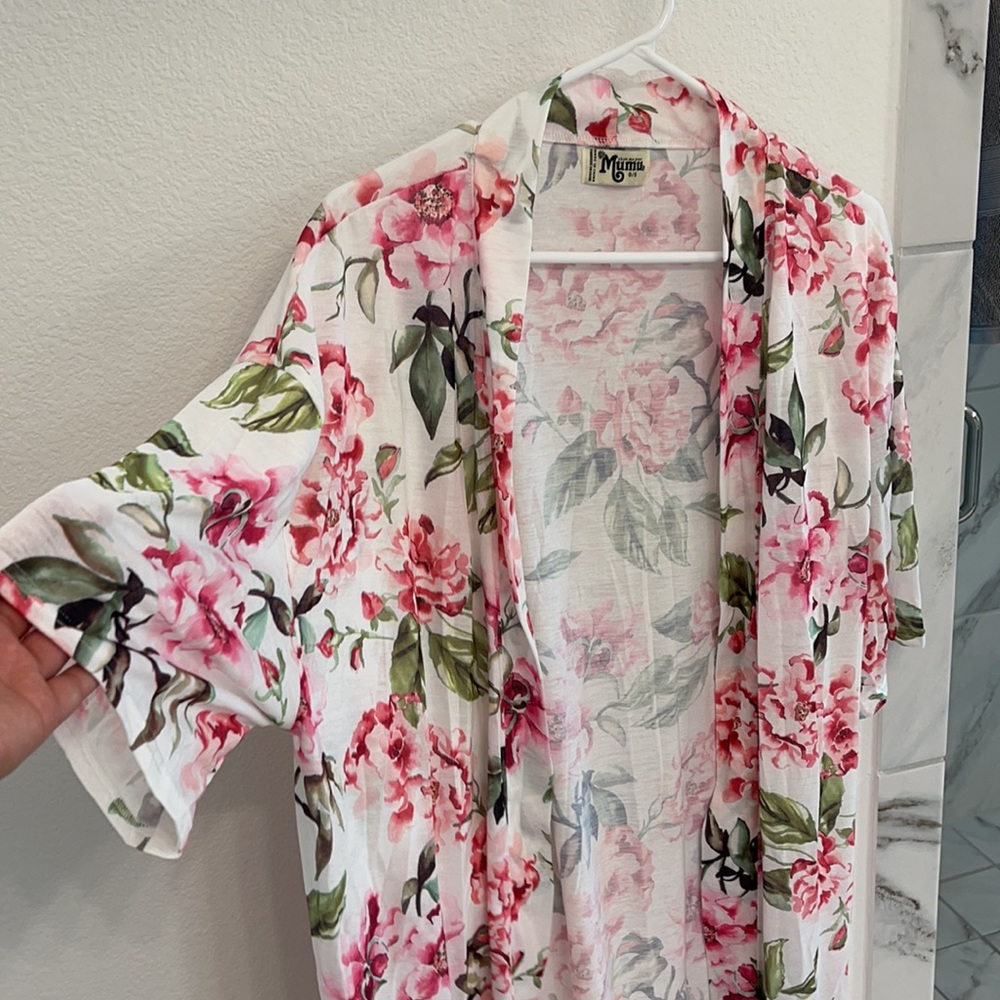 FLORAL KIMONO ROBE - Picture 3 of 5